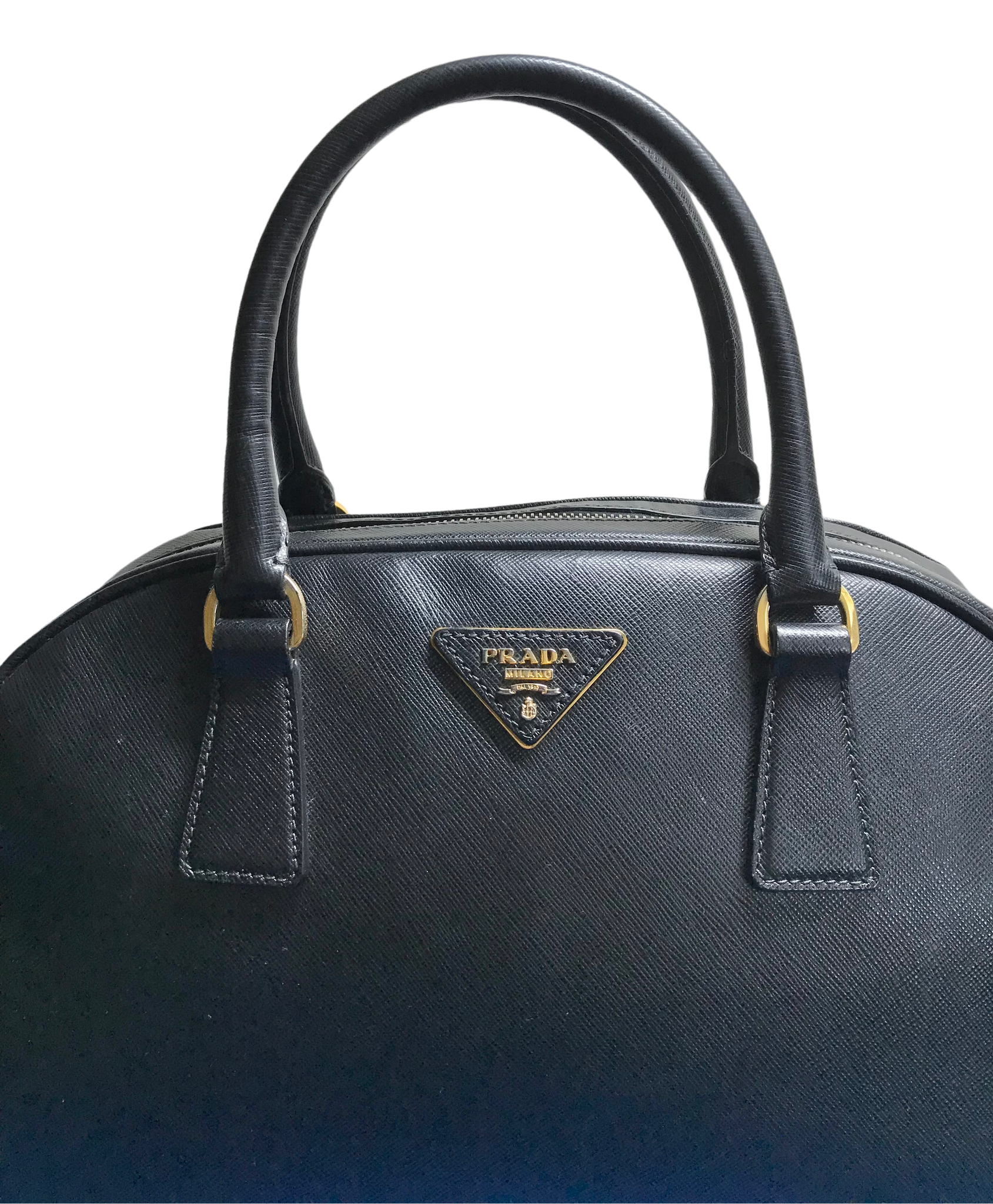 Authentic Prada Blue Saffiano Lux Leather Tote Bag