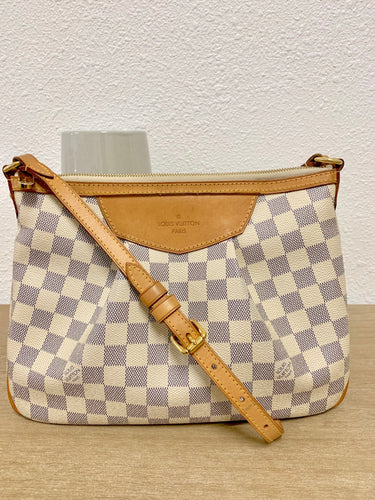 AUTHENTIC Louis Vuitton Siracusa Damier Azur PM PREOWNED