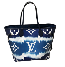 Load image into Gallery viewer, AUTHENTIC Louis Vuitton Neverfull Monogram Escale Blue MM PREOWNED (WBA707)