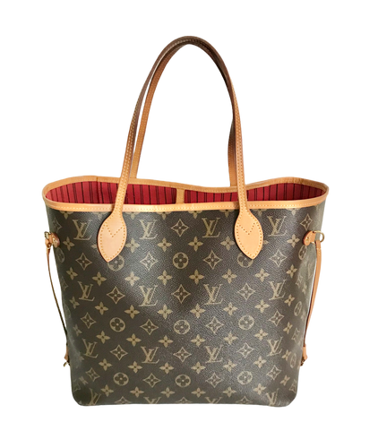 AUTHENTIC Louis Vuitton Neverfull Monogram Cherry MM PREOWNED (WBA858)