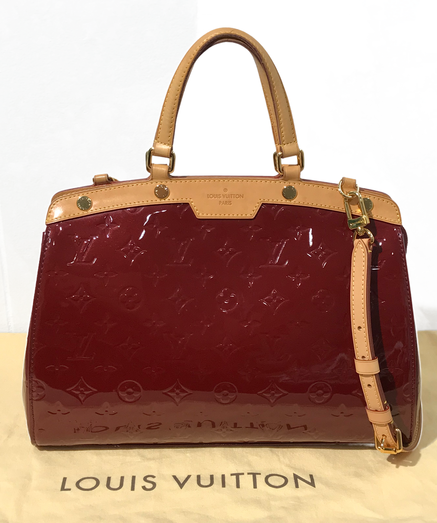 Louis Vuitton Vernis Brea MM - Burgundy Satchels, Handbags - LOU170007