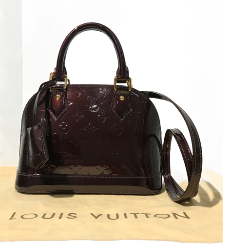 AUTHENTIC Louis Vuitton Alma BB Vernis Amarante PREOWNED (WBA891)