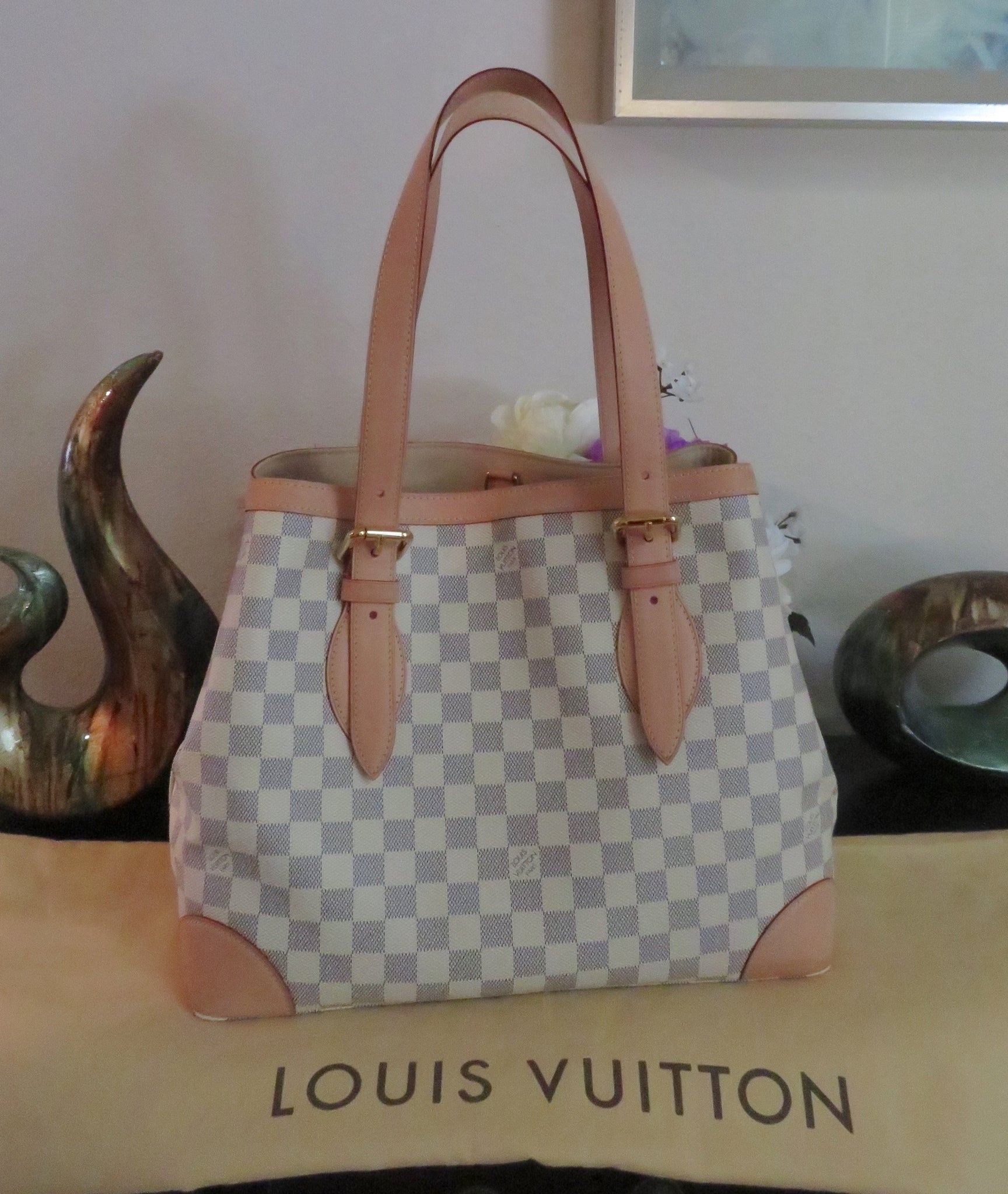 Preowned Louis Vuitton Hampstead Damien Azur bag. See pics for