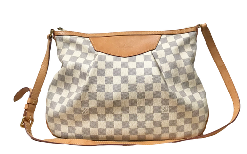 AUTHENTIC Louis Vuitton Siracusa Damier Azur MM PREOWNED (WBA809)