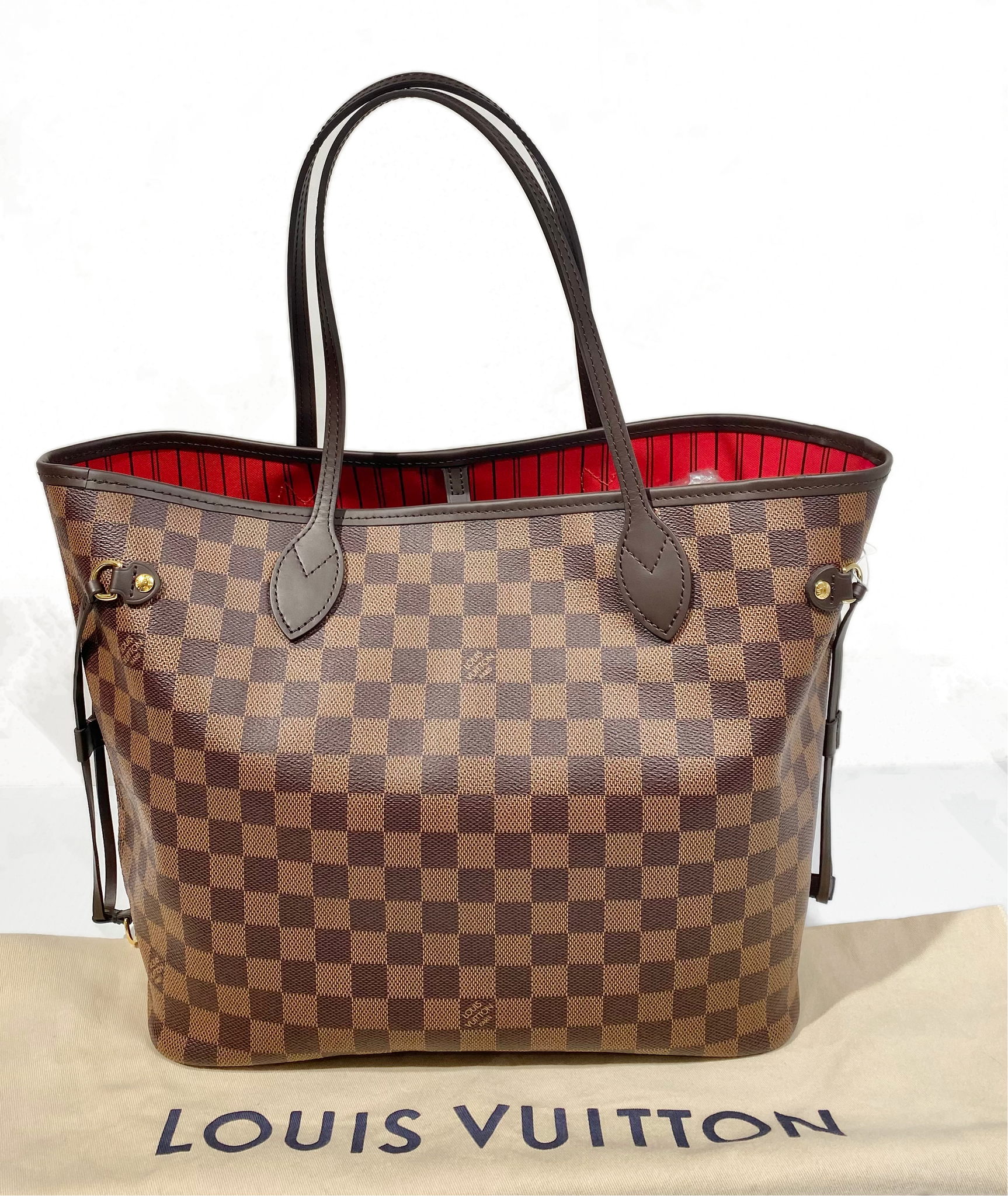 Pre-Owned Louis Vuitton Neverfull Damier EbeneMM Brown 