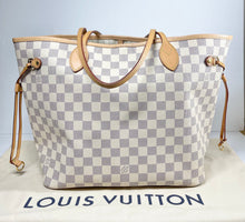 Load image into Gallery viewer, AUTHENTIC Louis Vuitton Neverfull Damier Azur MM PREOWNED (WBA336)
