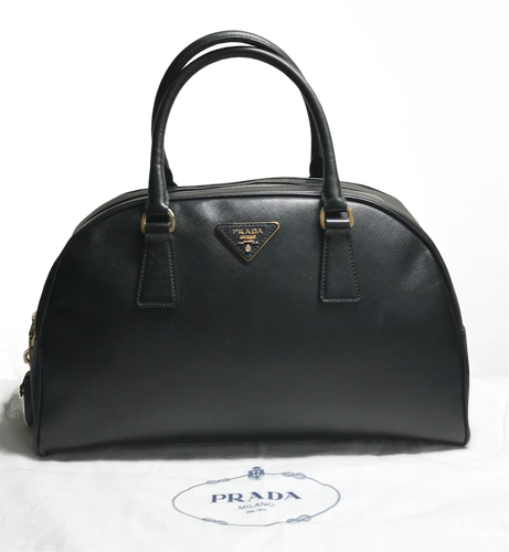 AUTHENTIC Prada Back Saffiano Bowler Bag PREOWNED (WBA762)