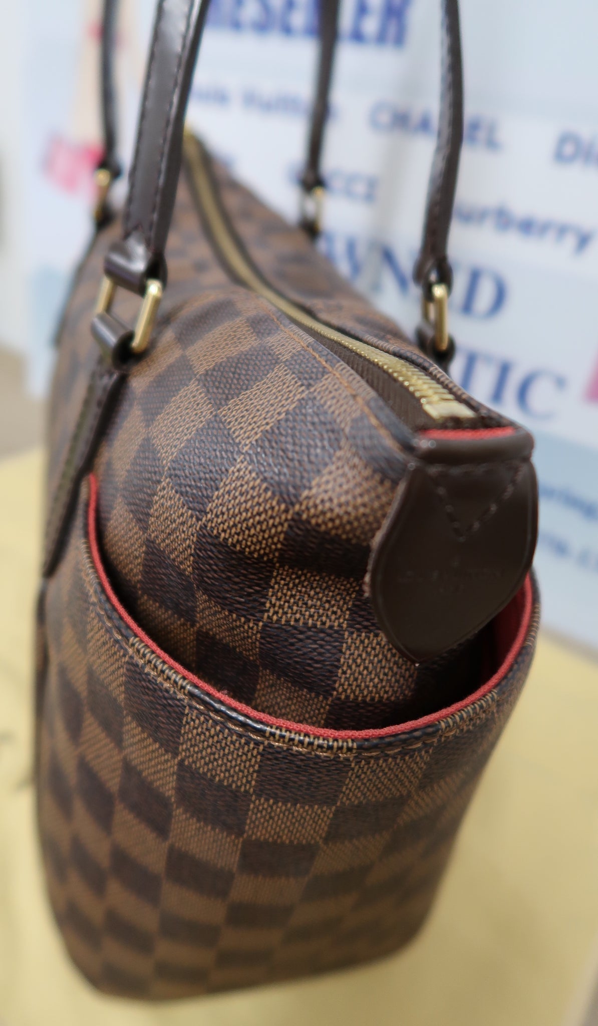 Authentic Louis Vuitton Damier Ebene Canvas Totally mm Shoulder Bag