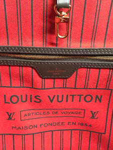 AUTHENTIC Louis Vuitton Neverfull Damier Ebene MM PREOWNED (WBA760)