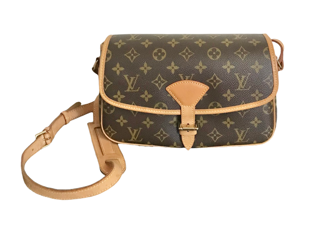 Louis Vuitton Monogram Buckle Flap Pochette Bag Brown