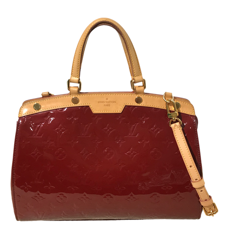 AUTHENTIC Louis Vuitton Brea MM Vernis Griotte PREOWNED (WBA893)