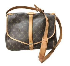 Louis Vuitton Saumur 43 Brown Canvas Shoulder Bag (Pre-Owned)
