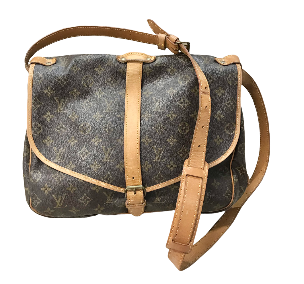 Louis Vuitton Monogram Saumur 35 Double Saddle Messenger Crossbody Bag