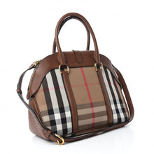 Load image into Gallery viewer, AUTHENTIC BURBERRY House Check Medium Milverton Satchel Tan  PREOWNED (WBA492)