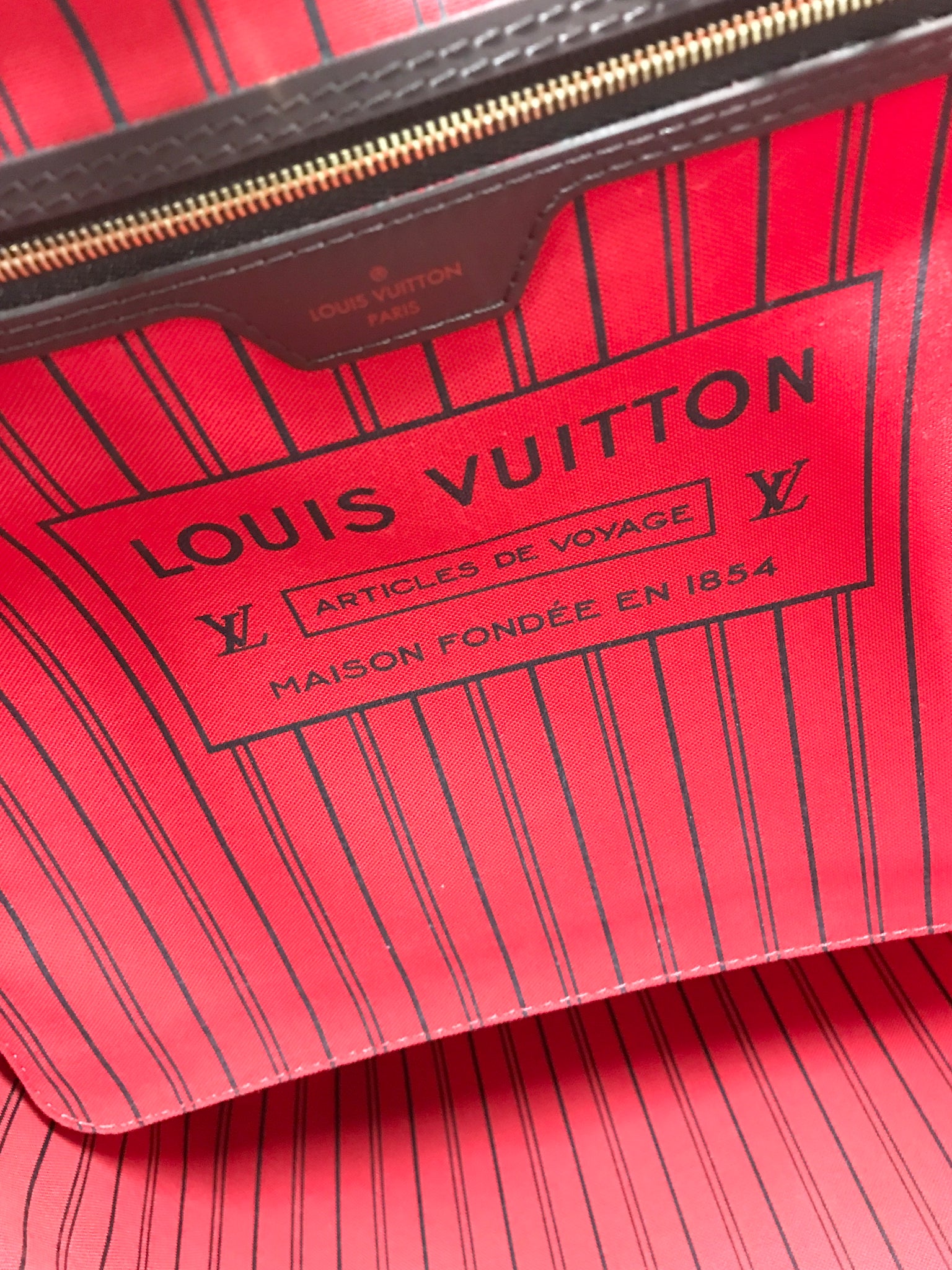 AUTHENTIC LOUIS VUITTON NEVERFULL GM Damier Ebene Tote bag No.1375