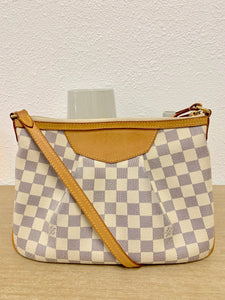 AUTHENTIC Louis Vuitton Siracusa Damier Azur PM PREOWNED