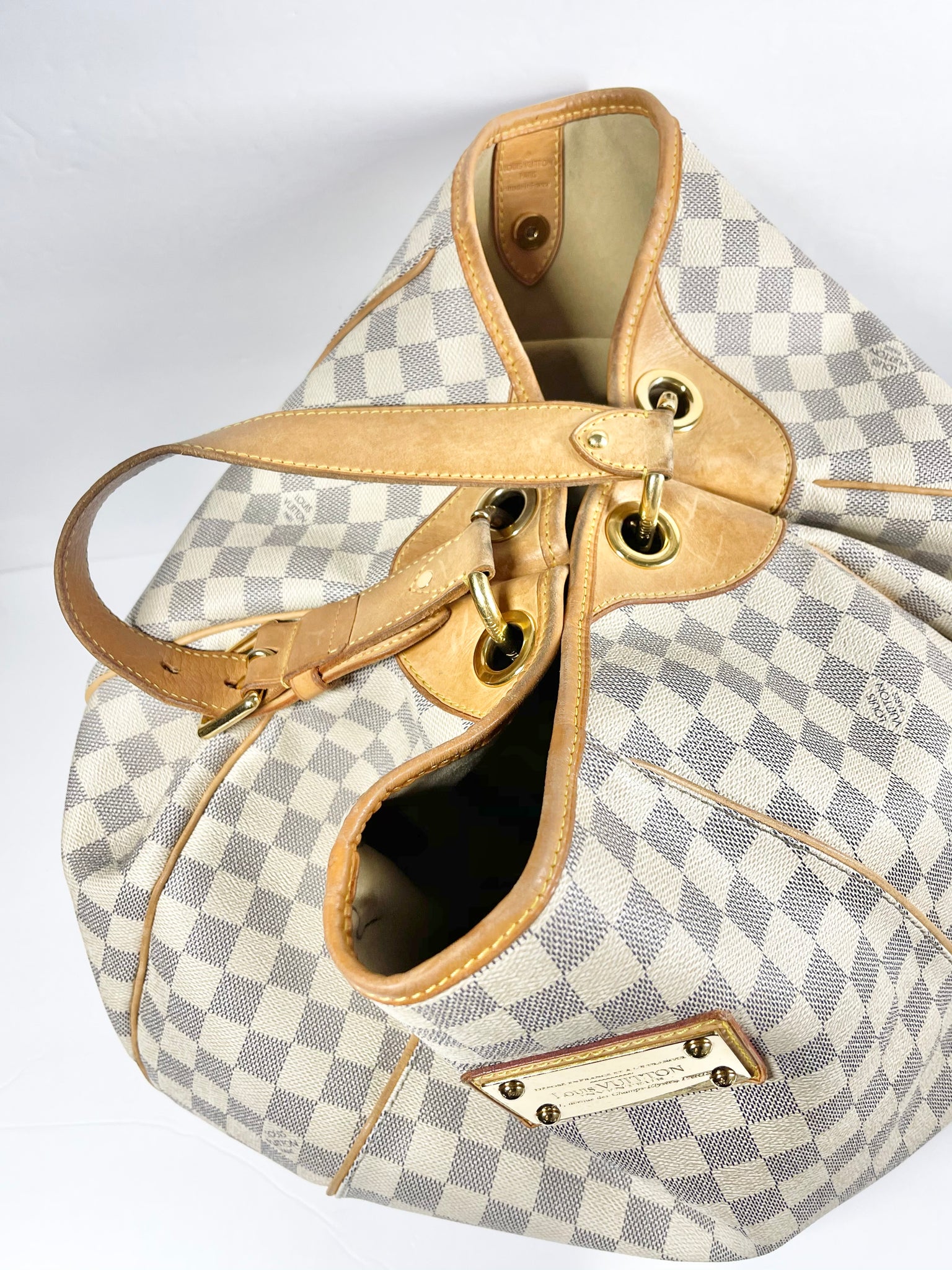 Authentic Louis Vuitton Damier Azur Galliera GM Shoulder Bag