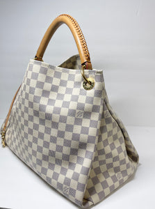 Louis Vuitton Artsy Medium Model Handbag in Azur Damier Canvas and
