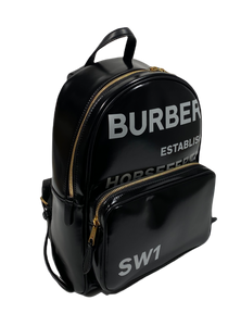 AUTHENTIC Burberry Coated Canvas Horseferry Print Black Backpack AUTHENTIC Burberry Coated Canvas Horseferry Print Black Backpack