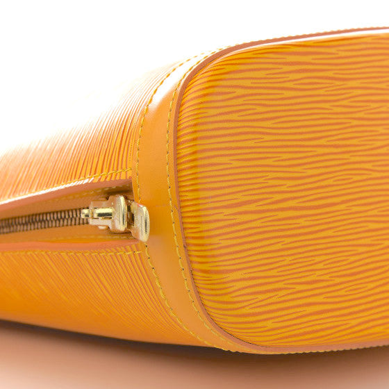 Louis Vuitton Authentic EPI Leather Yellow Lussac Shoulder Tote