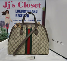Load image into Gallery viewer, AUTHENTIC Gucci GG Supreme Ophidia Top Handle Bag PREOWNED (WBA179)