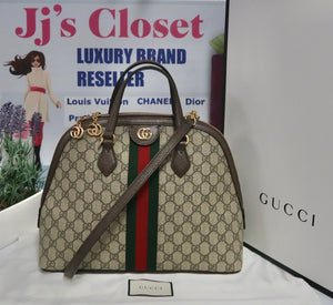 AUTHENTIC Gucci GG Supreme Ophidia Top Handle Bag PREOWNED (WBA179) – Jj's  Closet, LLC