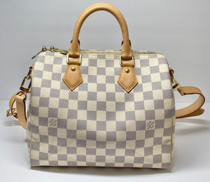 Louis Vuitton Speedy  PM, White and Brown, Preowned in