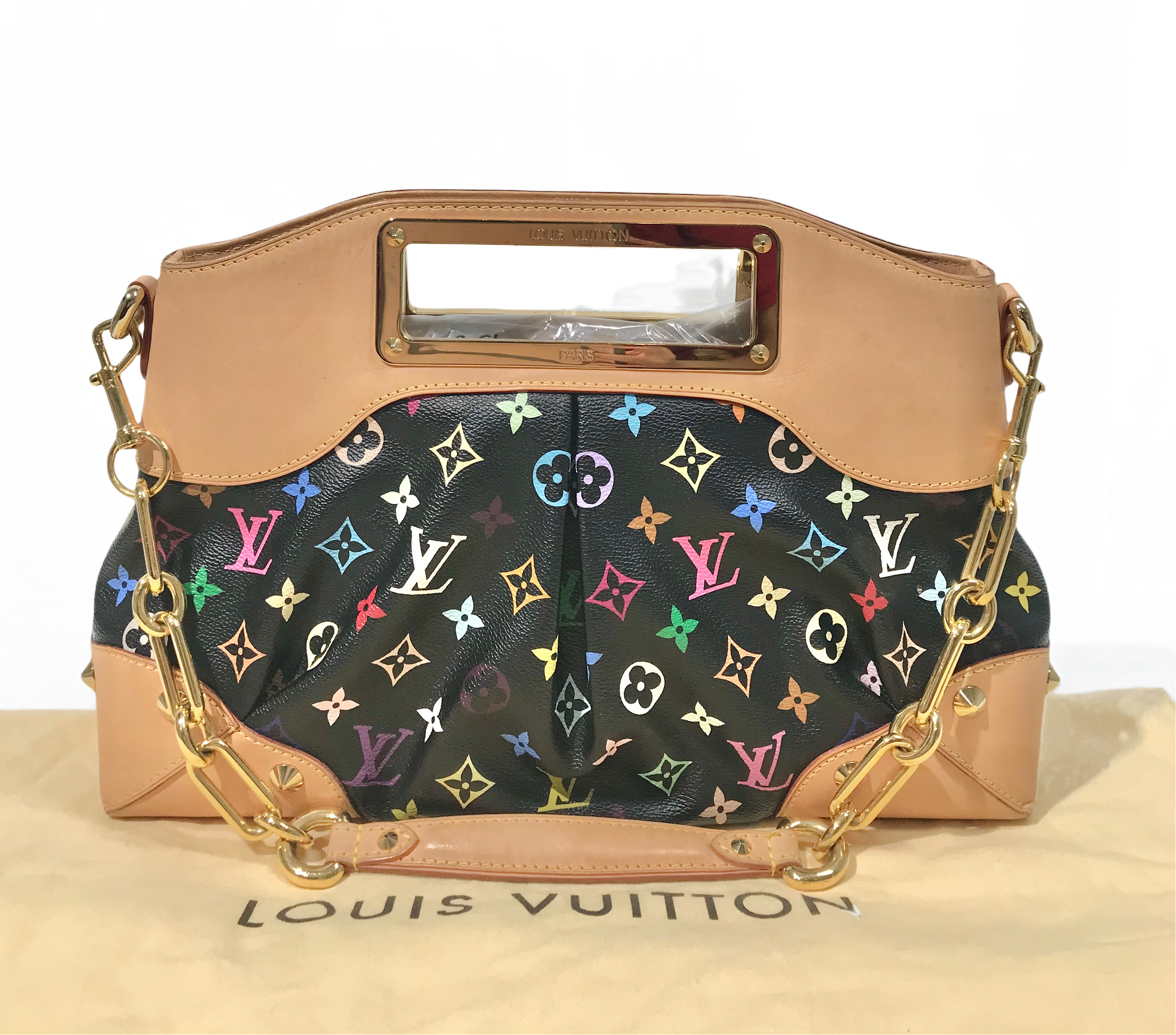 LOUIS VUITTON Handbag Gold Chain Judy MM Monogram multicolor