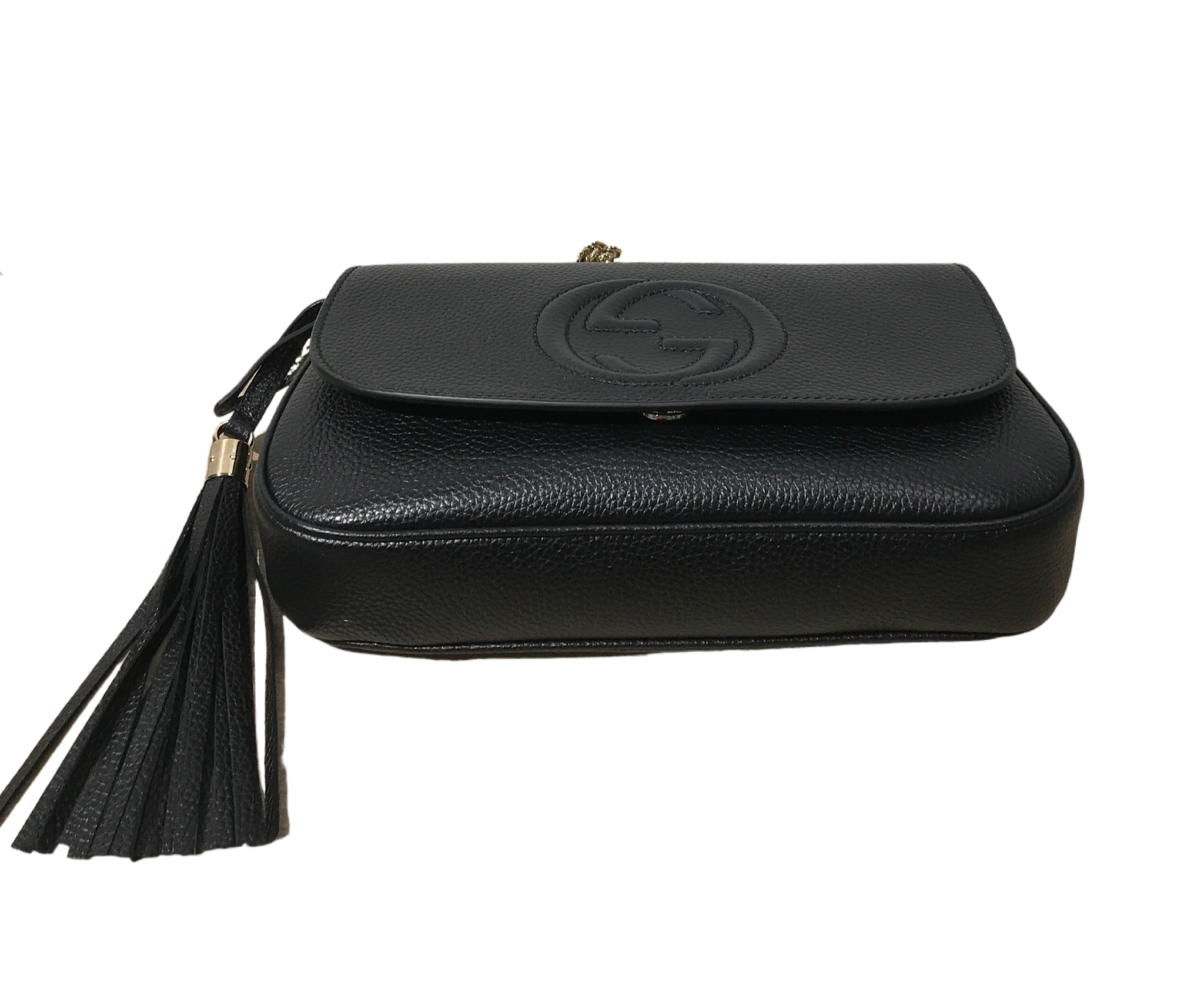 Gucci Soho Black GG Supreme Wallet Gold Italy Leather Handbag Bag Clut– Bag  Lady Shop