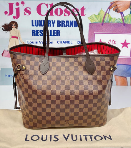 AUTHENTIC Louis Vuitton Neverfull Damier Ebene MM PREOWNED (WBA285)