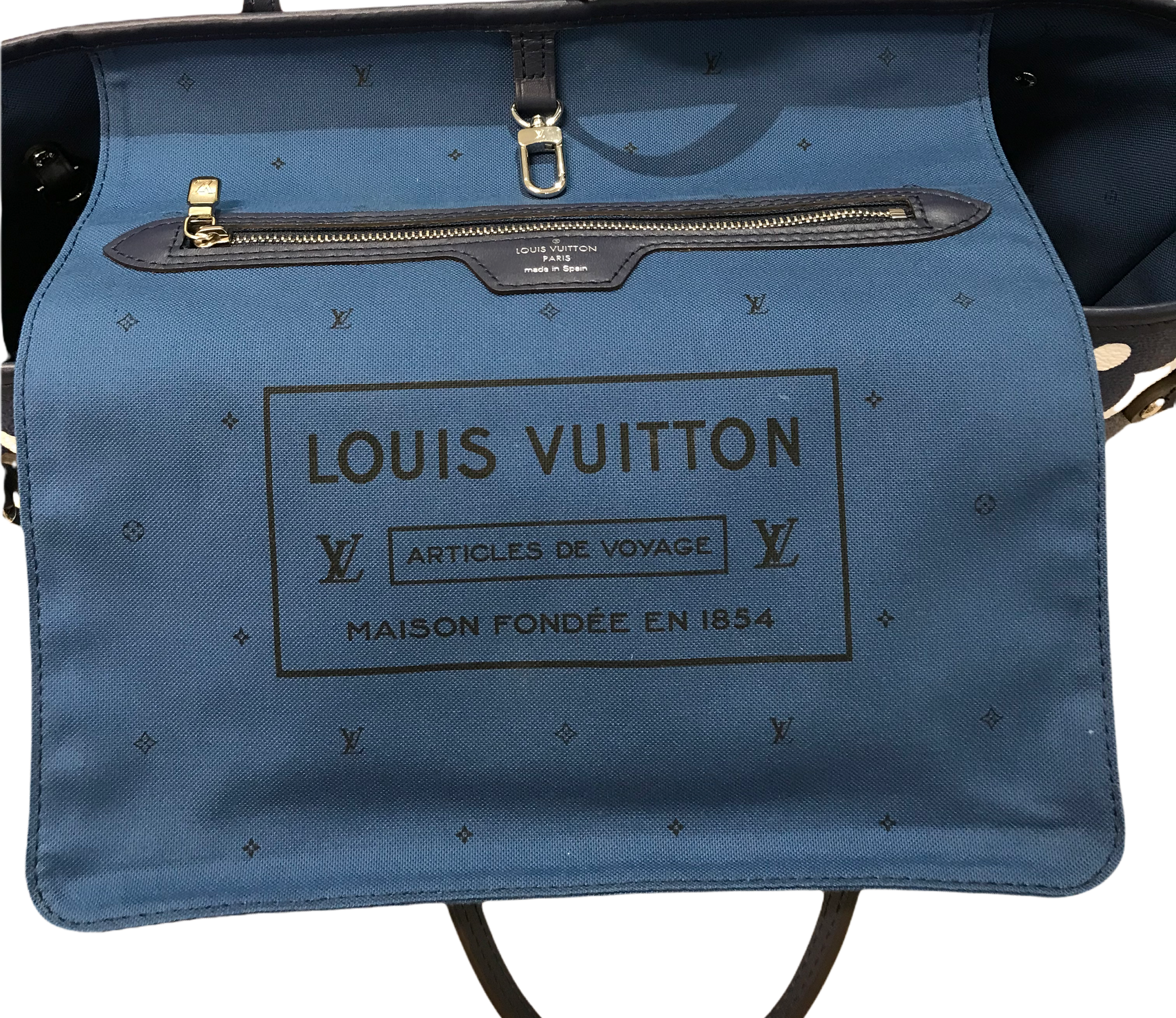 Louis Vuitton Blue Tie Dye Giant Monogram Escale Neverfull MM Tote 825lv58