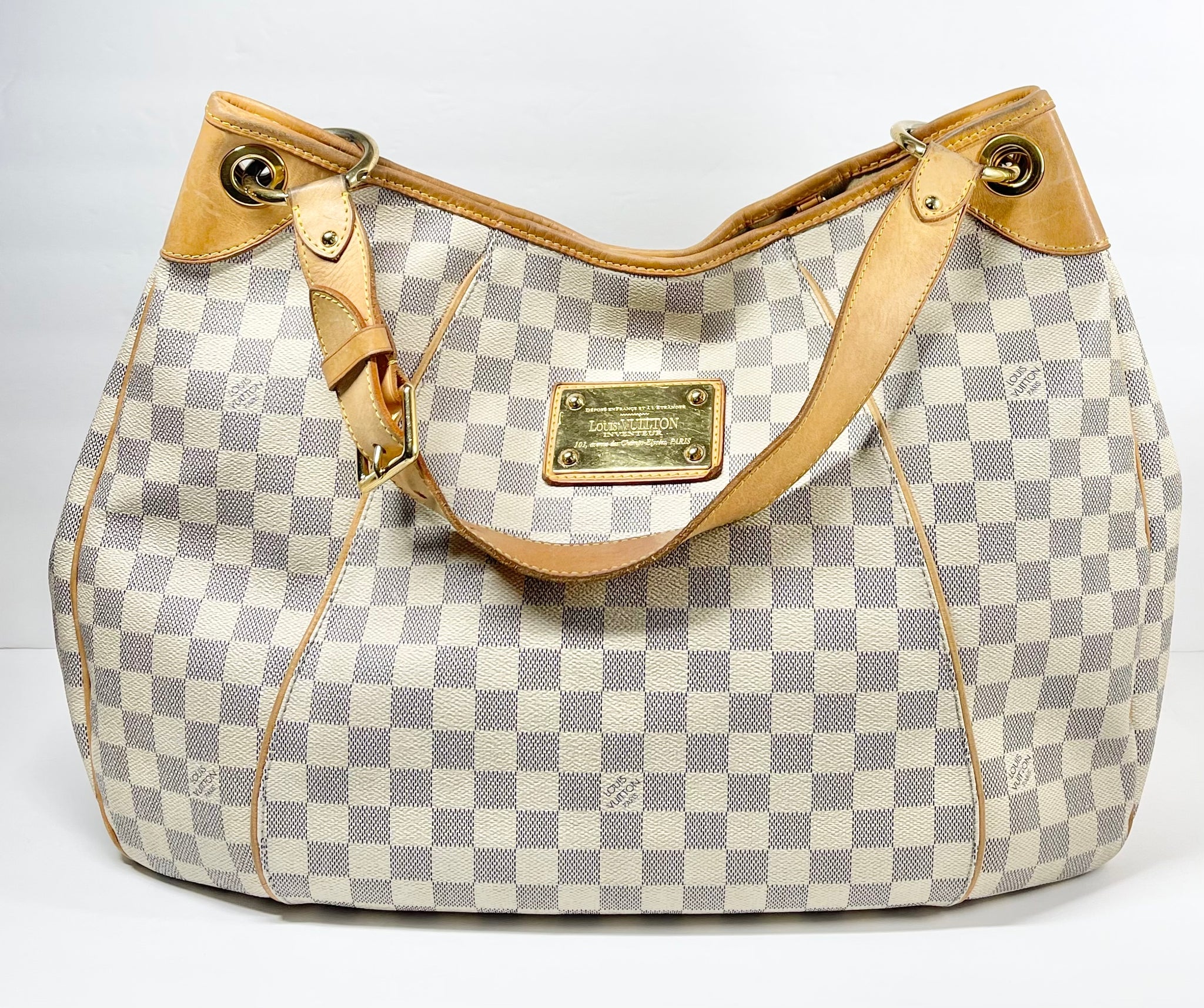 Louis Vuitton Galliera Pm White Damier Azur Canvas Shoulder Bag at