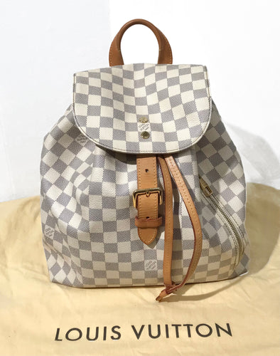 AUTHENTIC Louis Vuitton Sperone Backpack Damier Azur PREOWNED (WBA887)