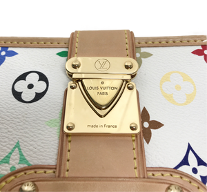 AUTHENTIC Louis Vuitton Shirley Clutch White Multicolor PREOWNED (WBA900)