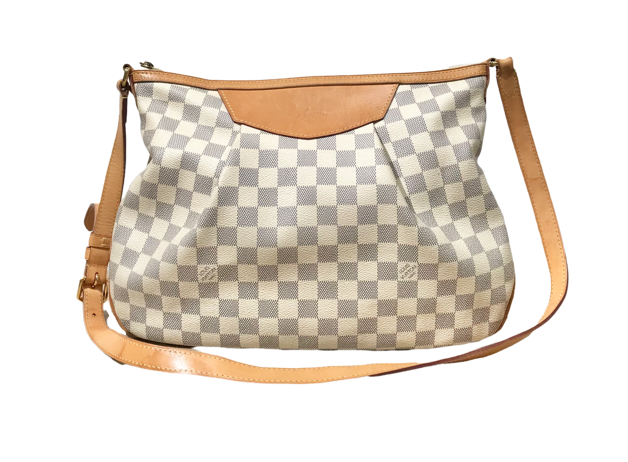 Louis Vuitton Damier Azur Siracusa Pm Canvas Crossbody Bag (pre-owned) in  Gray