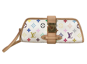 Louis Vuitton Shirley Clutch Handbag Shoulder Bag Monogram Black Multicolor