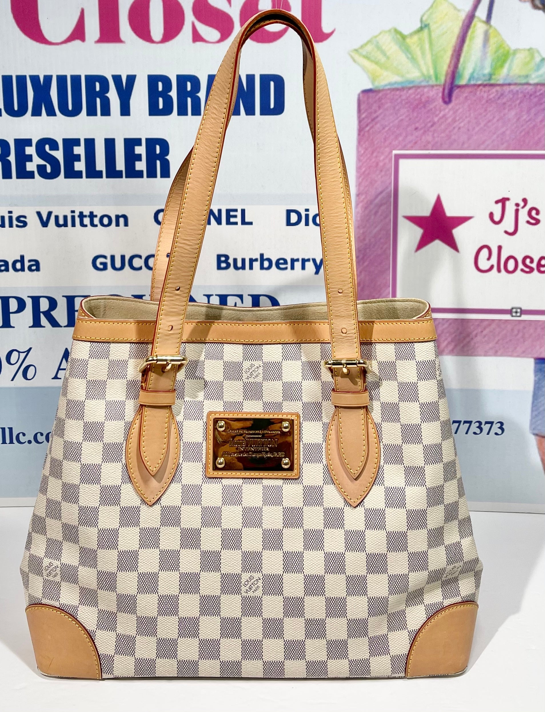 AUTHENTIC Louis Vuitton Hampstead Damier Azur MM Preowned – Jj's Closet, LLC