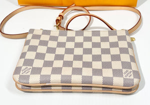 Louis Vuitton Double Zip Pochette Damier Crossbody Bag