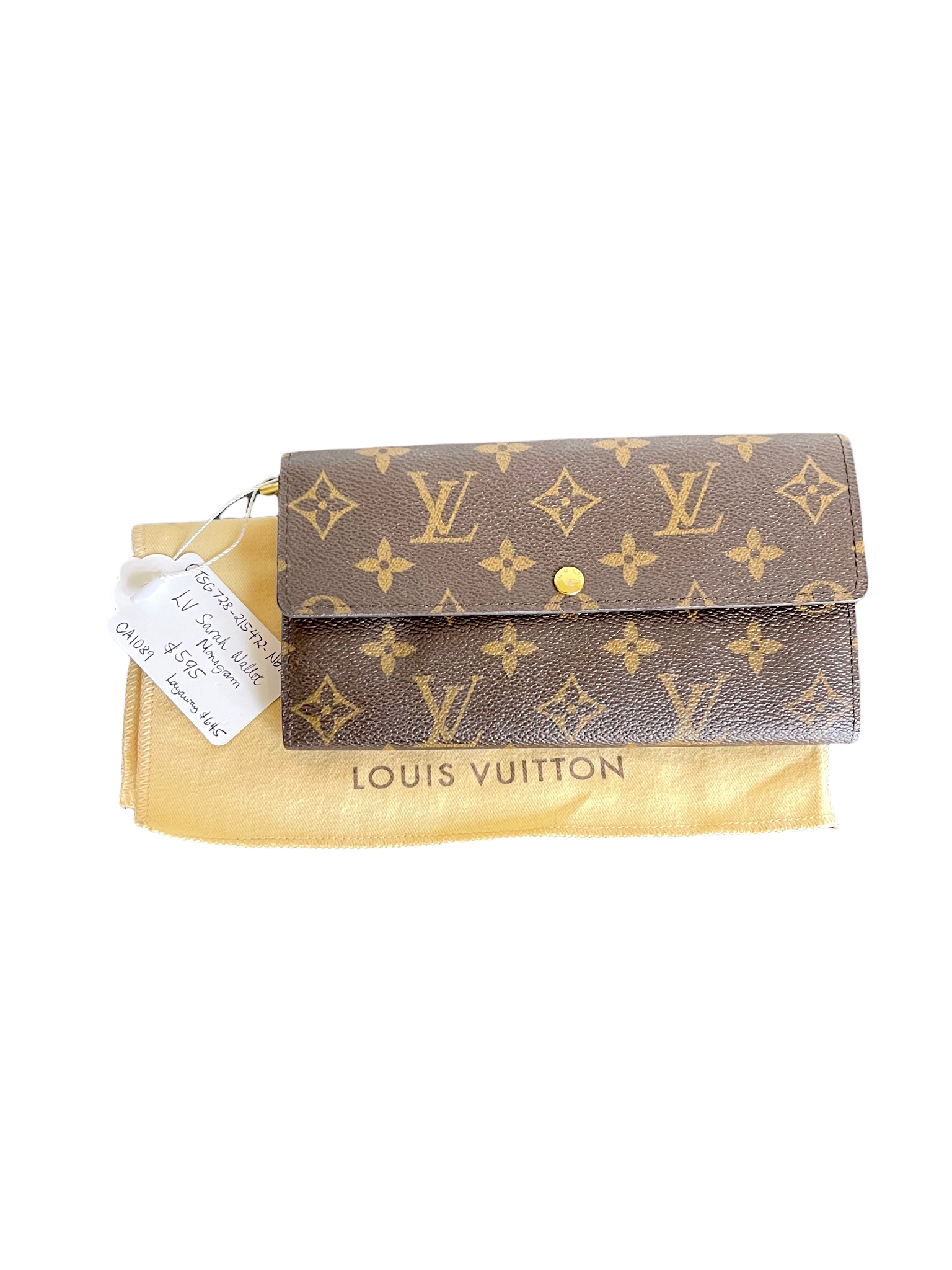 AUTHENTIC Louis Vuitton Sarah Wallet Monogram PREOWNED (WBA728) – Jj's  Closet, LLC