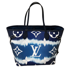 AUTHENTIC Louis Vuitton Neverfull Monogram Escale Blue MM PREOWNED (WBA707)