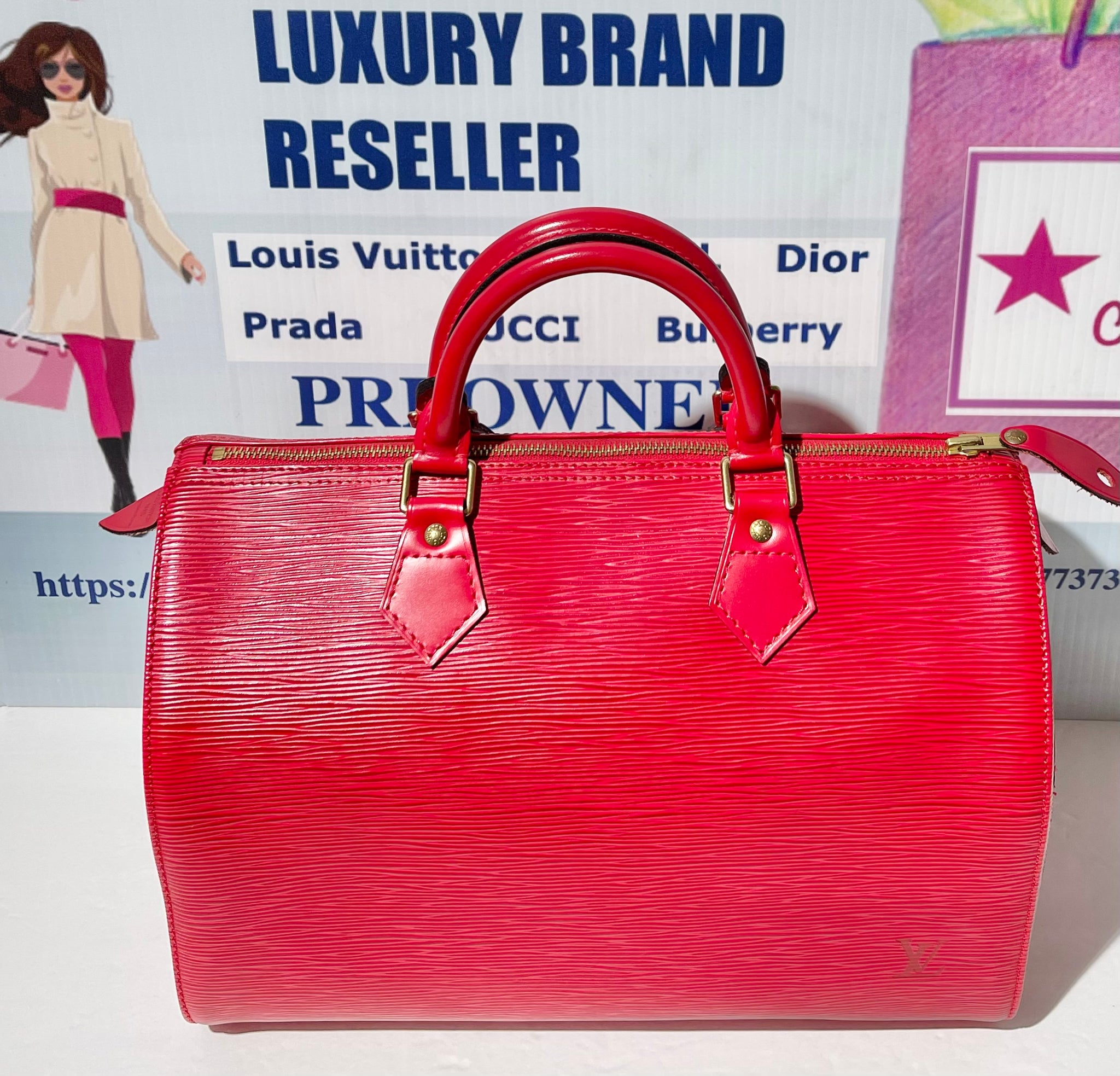 Authentic Leather Louis Vuitton Epi Speedy 30 - Women's Handbags