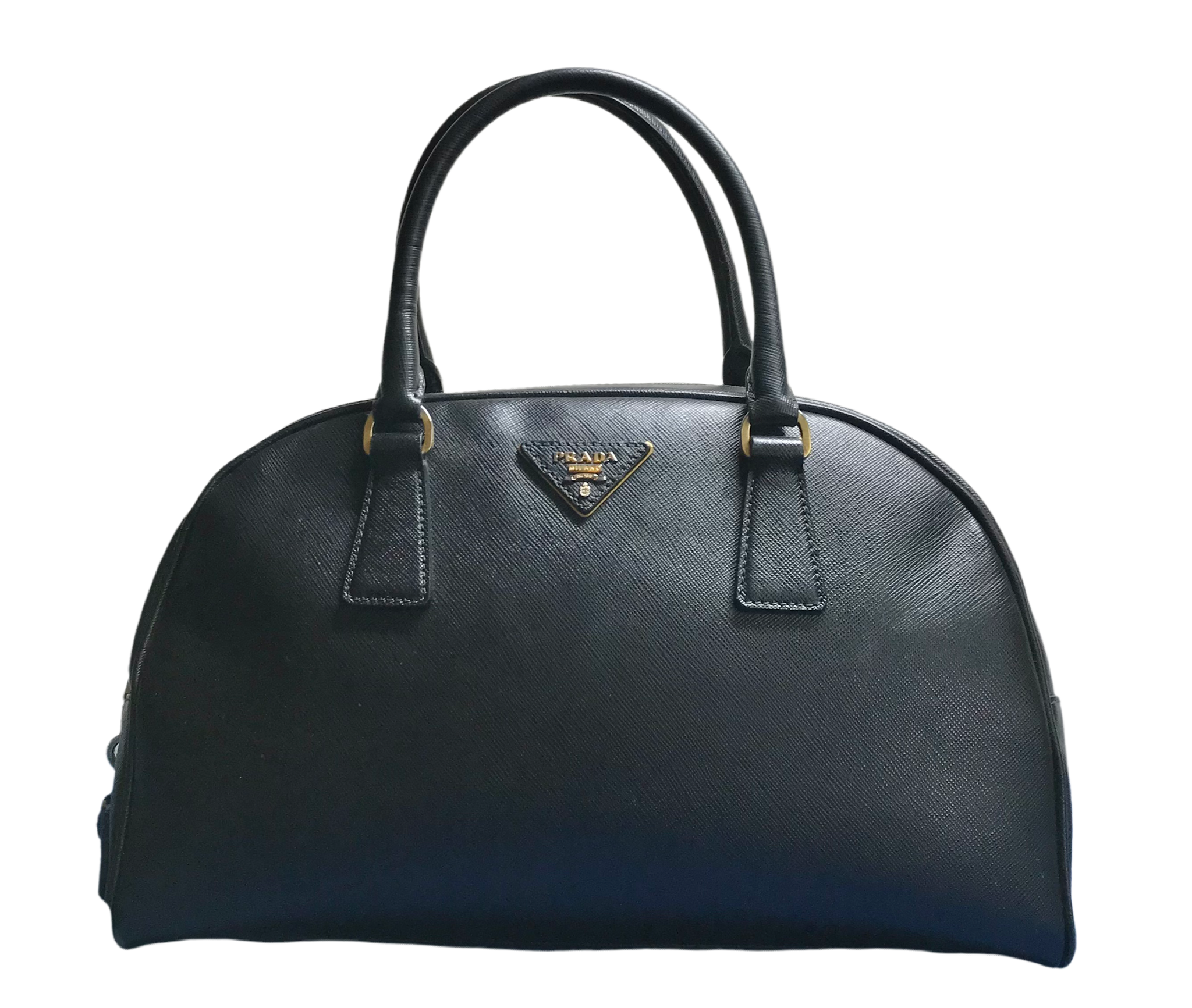 Prada Saffiano Lux Bowler Bag w/ Strap - White Handle Bags, Handbags -  PRA851554