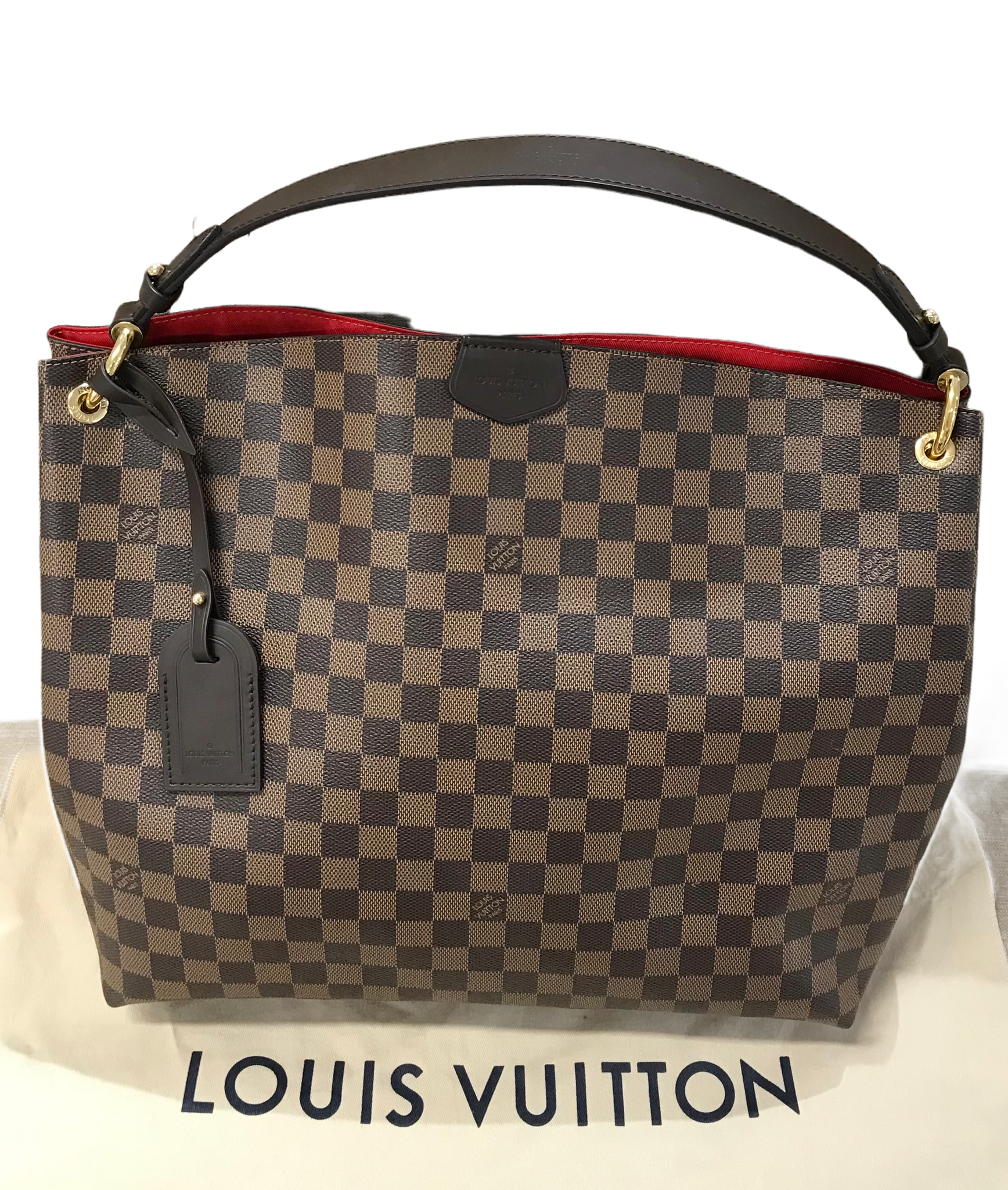 AUTHENTIC Louis Vuitton Graceful MM Damier Ebene PREOWNED (WBA805
