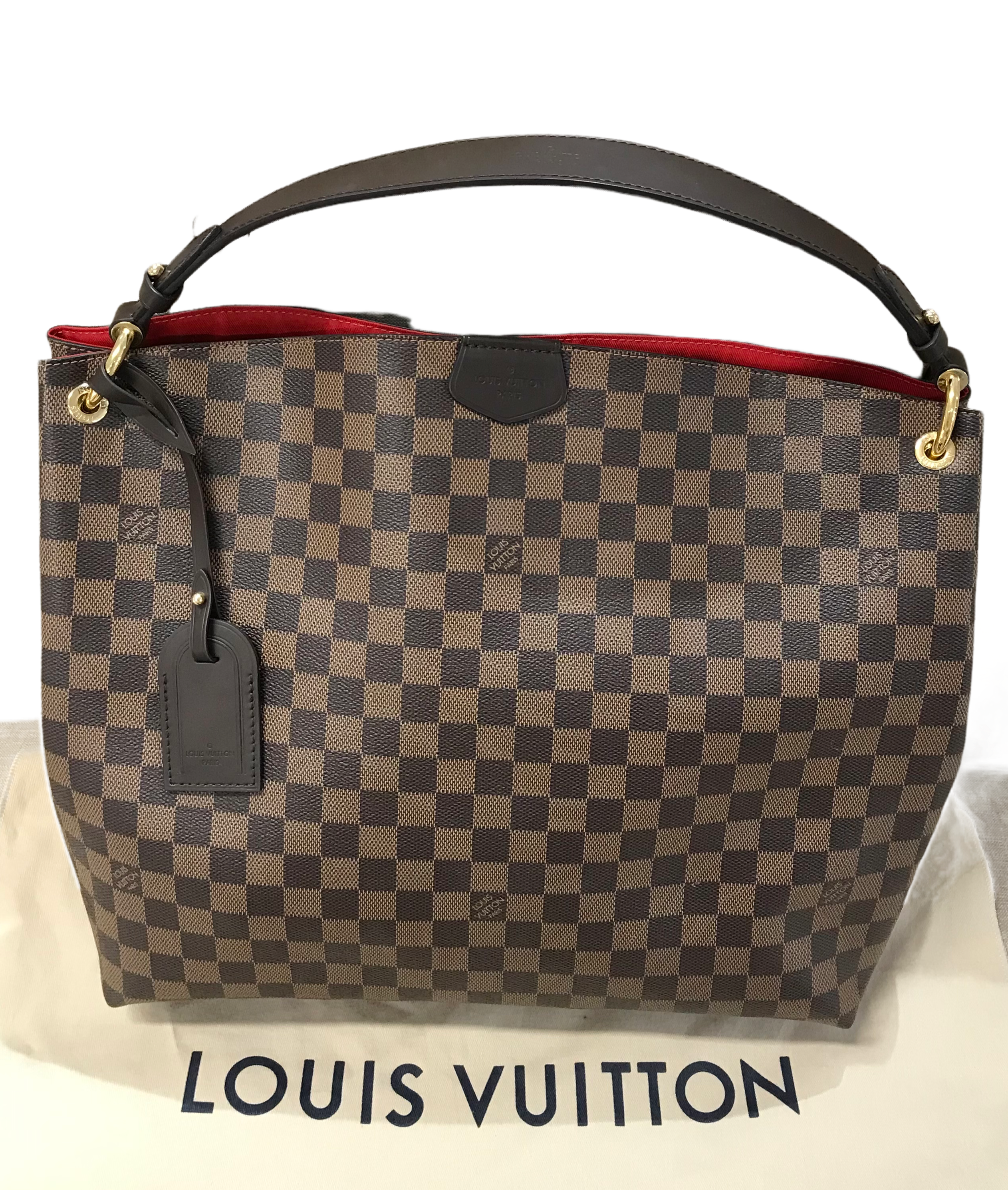 AUTHENTIC Louis Vuitton Graceful MM Damier Ebene PREOWNED (WBA805)