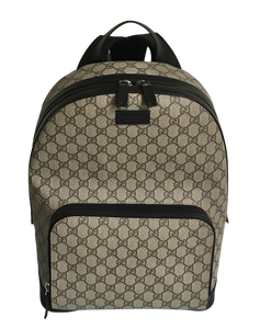 AUTHENTIC Gucci GG Supreme Monogram Large Eden Day Backpack Black PREOWNED (WBA1004)