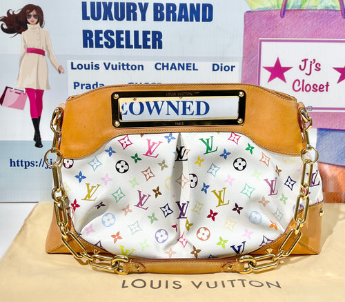 AUTHENTIC Louis Vuitton Judy White Multicolore GM Preowned (WBA418)