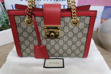 Load image into Gallery viewer, AUTHENTIC Gucci GG Supreme Padlock Small Red PREOWNED