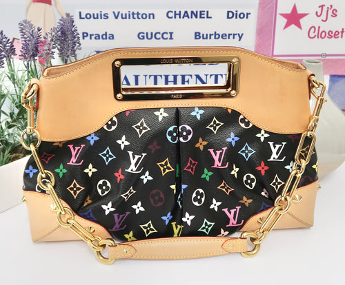 AUTHENTIC Louis Vuitton Judy Black Multicolore MM Preowned (WBA166)