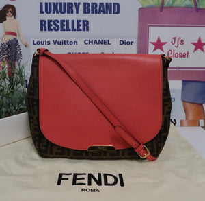 AUTHENTIC Fendi  Grande Zucca Messenger Bag PREOWNED