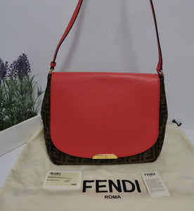 AUTHENTIC Fendi  Grande Zucca Messenger Bag PREOWNED